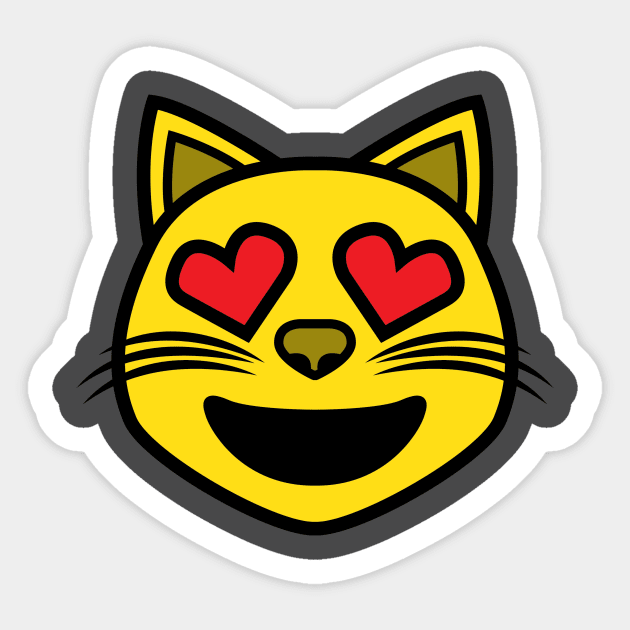 Cat Love Emoji Eyes - Cat Lover Cats Sticker by fromherotozero